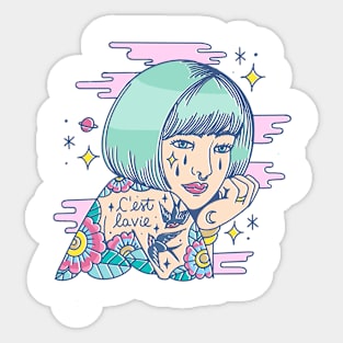 C’est la vie girl Sticker